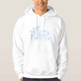 Veste À Capuche Simple light blue flower graphic hoodie