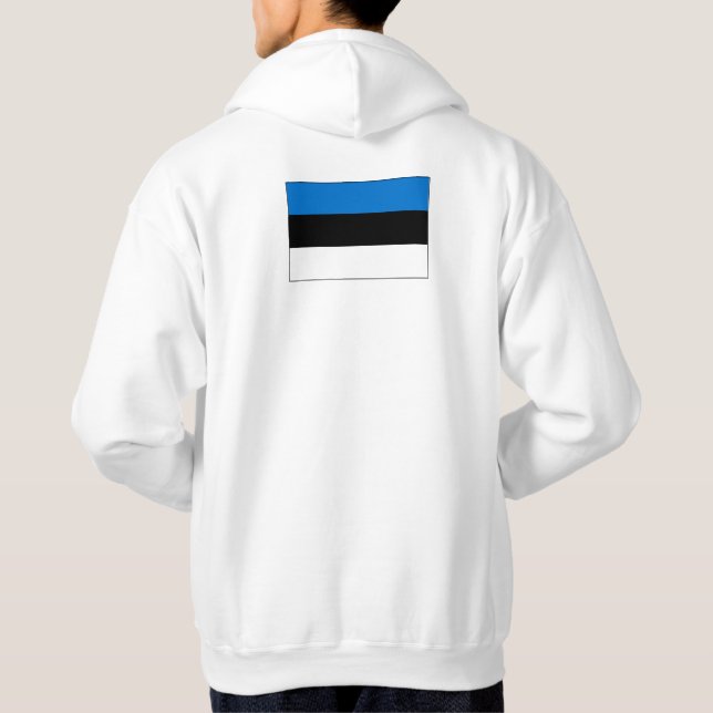 Veste À Capuche Simple Moderne Estonie Drapeau Souvenir, Arrière (Dos)