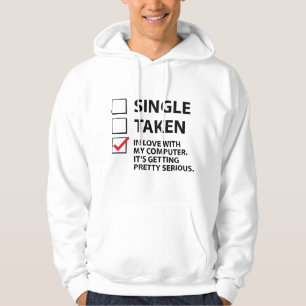 Veste À Capuche Simple Pris En Amour Avec Mon Ordinateur