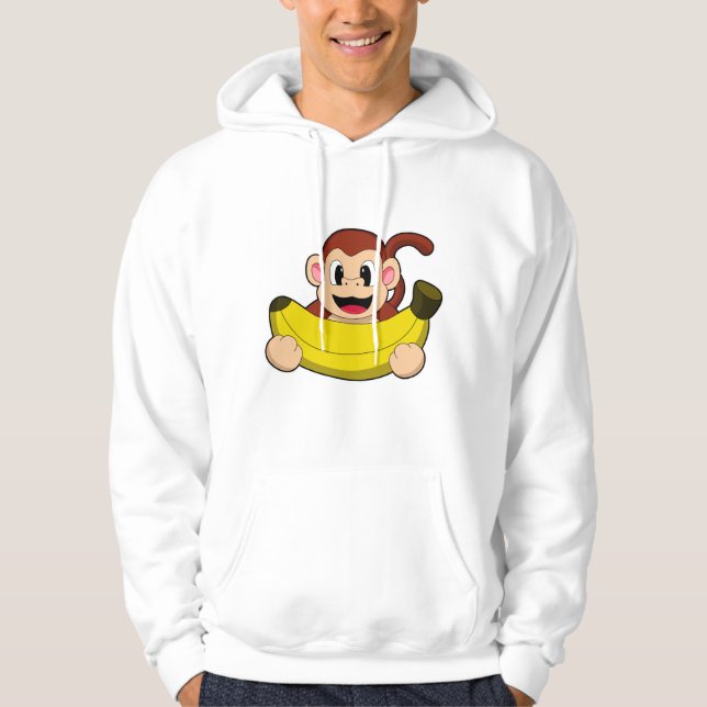 Veste À Capuche Singe à la banane (Devant)