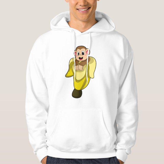 Veste À Capuche Singe avec écorce de banane (Devant)