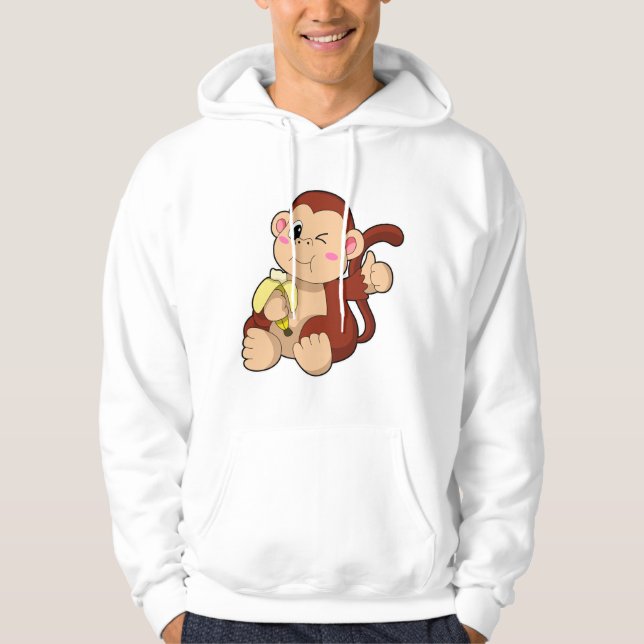 Veste À Capuche Singe bébé avec banane (Devant)