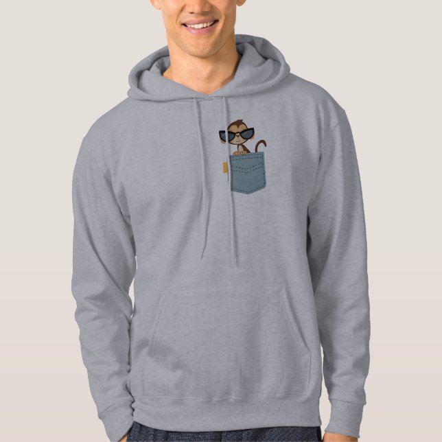 Veste À Capuche Singe Dans La Poche (Devant)