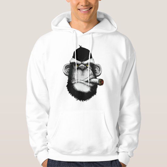 Veste À Capuche Singe fumant cigare Premium (Devant)