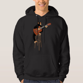 Veste À Capuche Singe Jouer Guitare Funny Rock Lover Pun Unisex