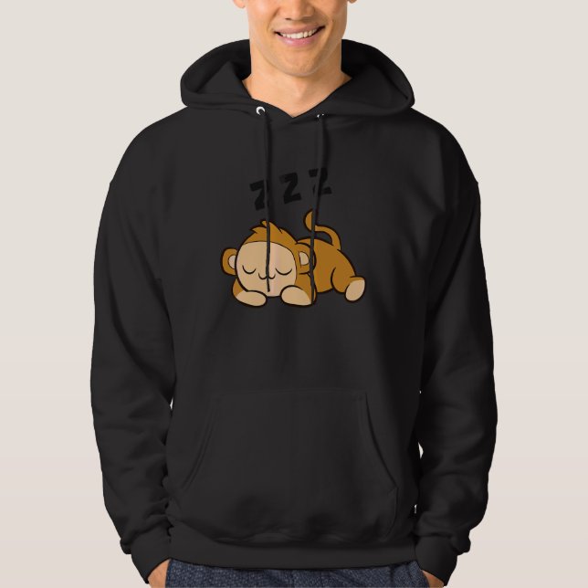 Veste À Capuche Singe moyen singe dormant Pajama mignon singe (Devant)