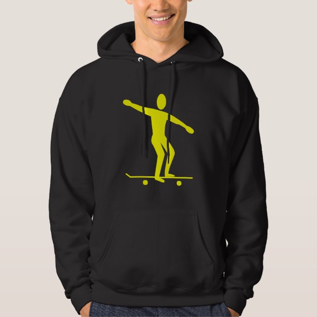 Veste À Capuche Skateboard - Jaune (Devant)