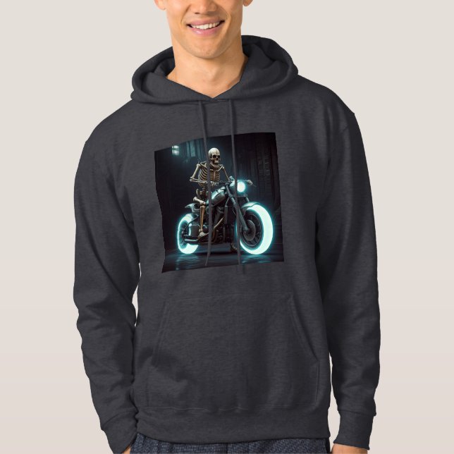 Veste À Capuche Skeleton En Moto (Devant)