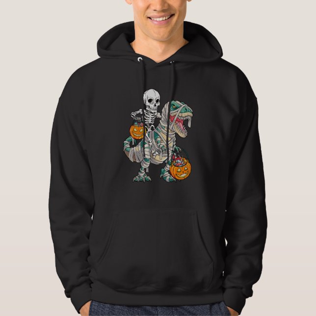 Veste À Capuche Skeleton équitation Rex Mummy Dinosaur Enfants Tri (Devant)