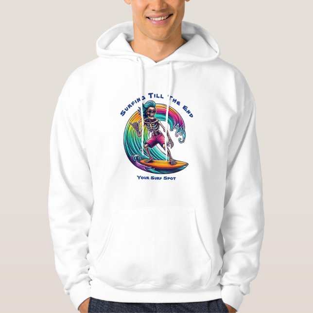 Veste À Capuche Skeleton Surfer En Vague (Devant)