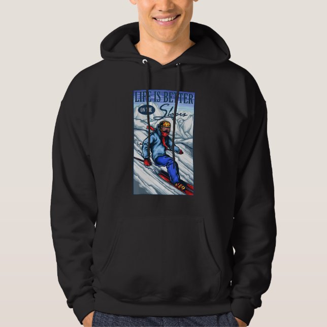 Veste À Capuche Ski Sur Les Pistes (Devant)
