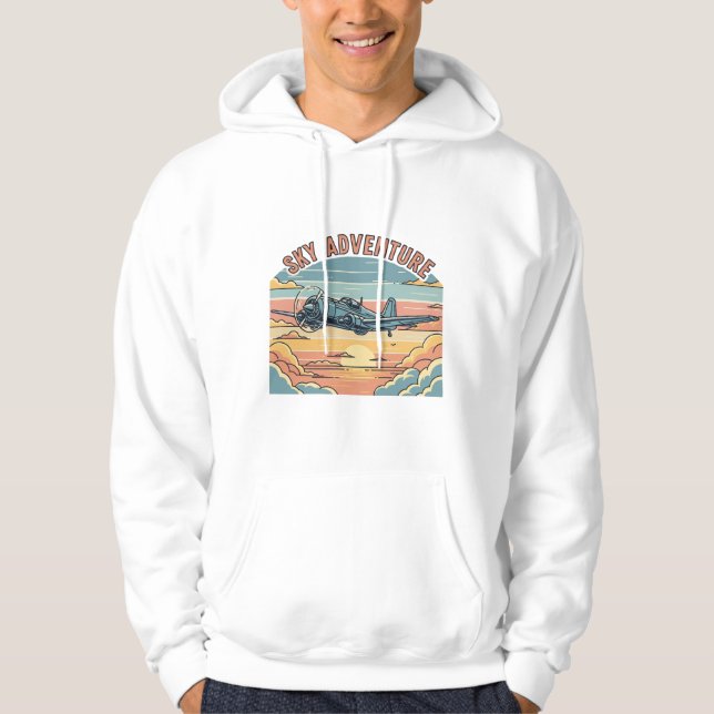 Veste À Capuche Sky Adventure - Aéronefs et passionnés d'aviation (Devant)