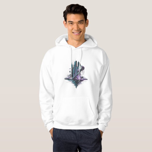 Veste À Capuche Skylines surréalistes (Devant entier)
