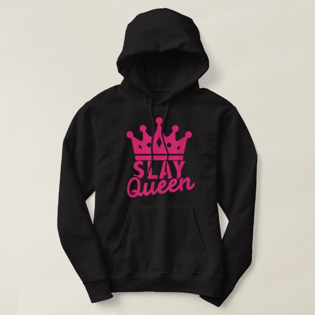 Veste À Capuche Slay Queen Pink Crown College Sorority Party (Design devant)