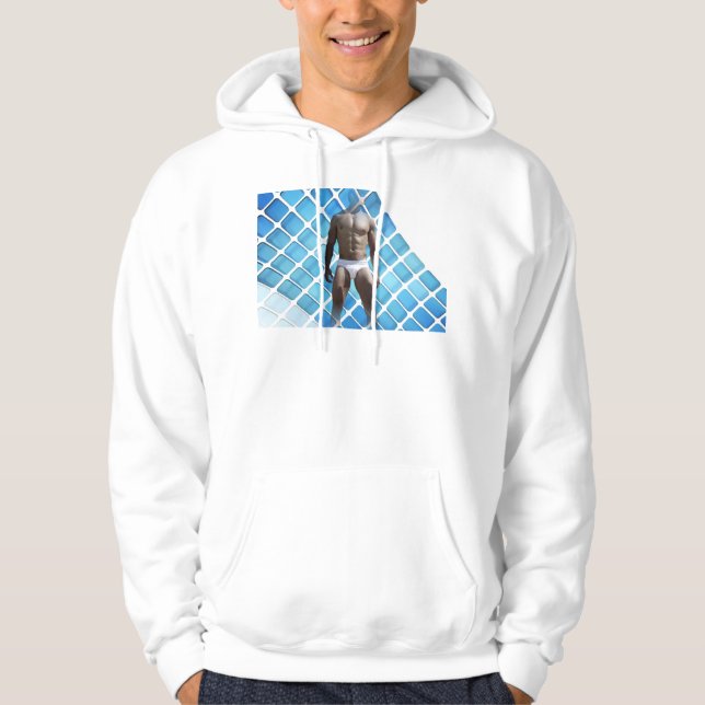 Veste À Capuche SlipperyJoe musculaire homme six pack abs mâle bla (Devant)