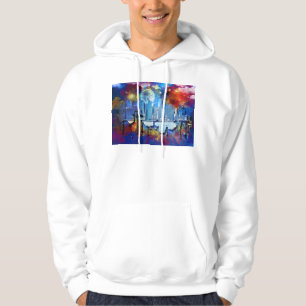 Veste À Capuche SlipperyJoe NYC graffiti lune entourée de tourbill