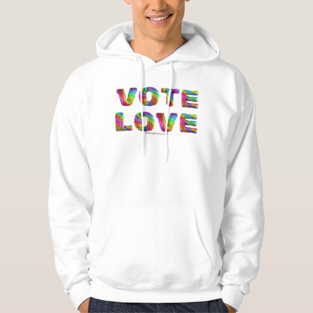 Veste À Capuche SlipperyJoe vote amour égalité fourrure de couleur (Devant)