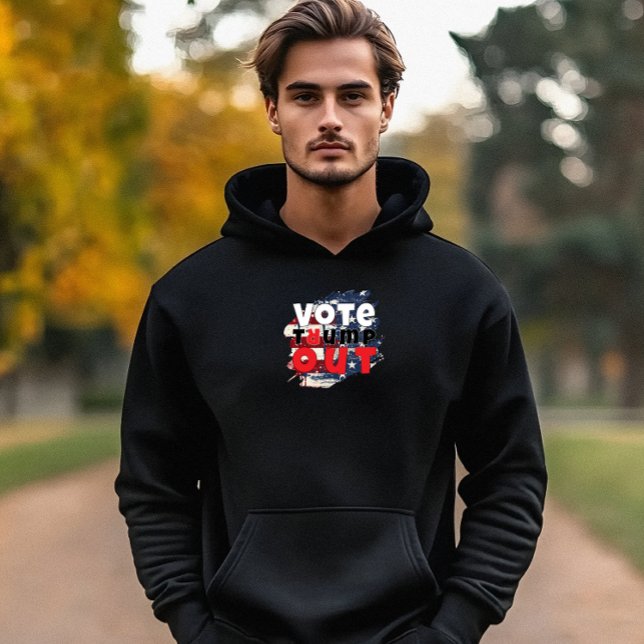 Veste À Capuche Slogan drapeau de protestation contre Trump ("Vote Trump Out" hoodie is a straightforward way to show you're ready for a change in Washington!)