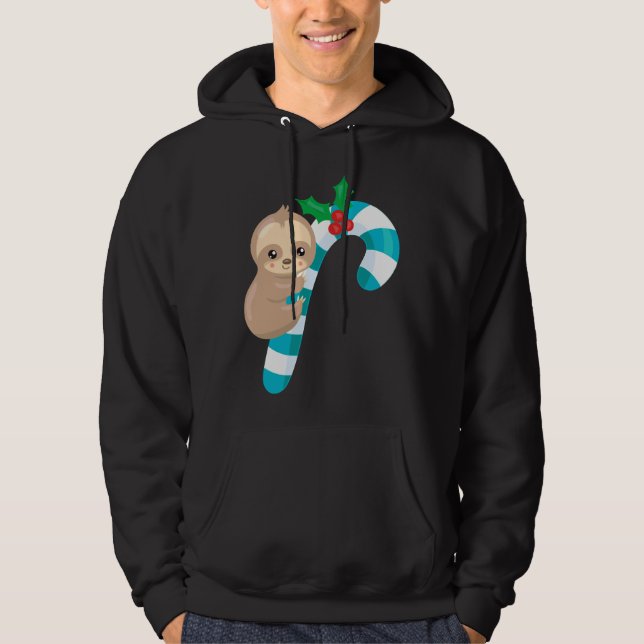 Veste À Capuche Sloth Baby Sloth Sur Un Sucre de canne (Devant)