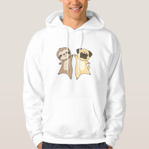 Veste À Capuche Sloth Carlin chien Amoureux des animaux Sloth Dogs
