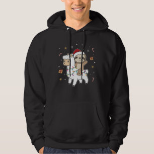 Veste À Capuche Sloth Lama Noël Neige Animaux d'hiver