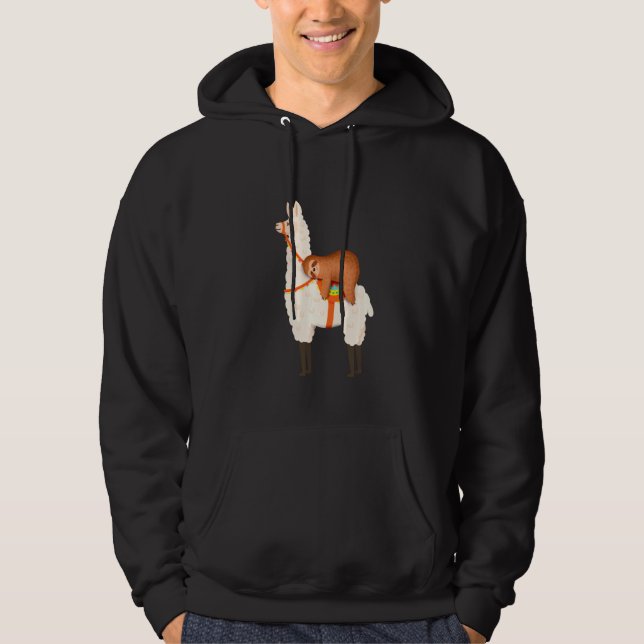 Veste À Capuche Sloth Riding Llama (Devant)
