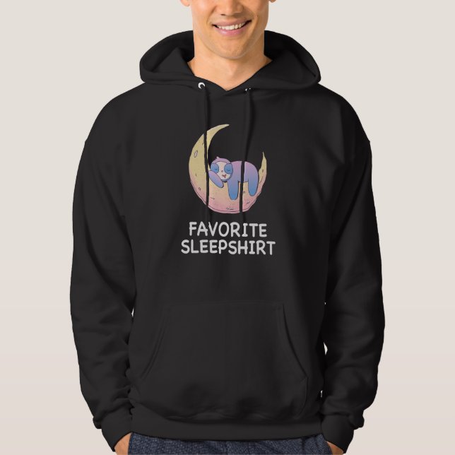 Veste À Capuche Sloth Sloth Nap Dormir Pyjama Lune Nuit (Devant)