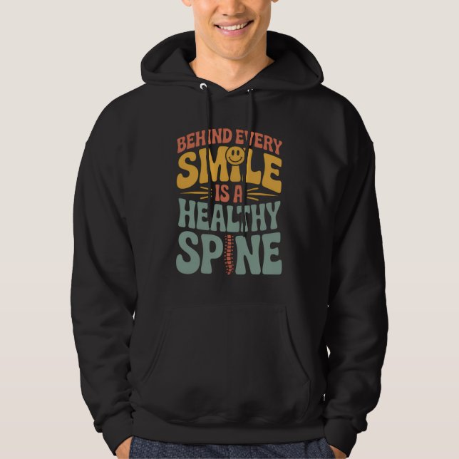 Veste À Capuche Smile Healthy Spine Chiropractor Conception de dev (Devant)