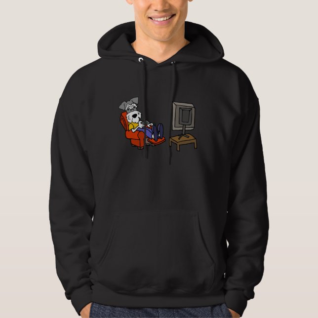 Veste À Capuche Smileteespetsa Funny Schnauzer Chien regardant la  (Devant)