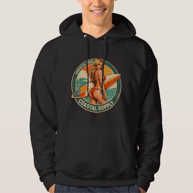 Veste À Capuche Smooth Ride Coastal Supply | Graphisme Pin-Up Surf (Devant)