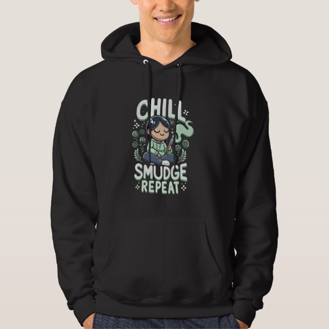 Veste À Capuche Smudge Sage Feather Spirituelle Witchcraft Méditer (Devant)