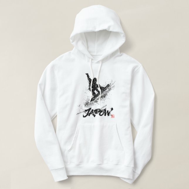 Veste À Capuche Snowboard Brush Art - Snowboarder Grab (Design devant)
