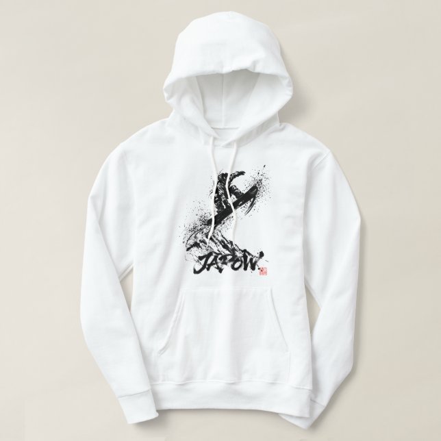 Veste À Capuche Snowboard Brush Art - Snowboarder Grab Jump (Design devant)