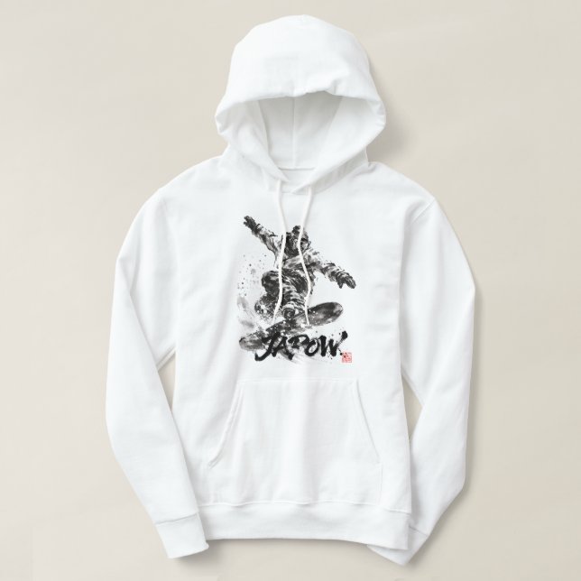Veste À Capuche Snowboard Brush Art - Snowboarder Light (Design devant)