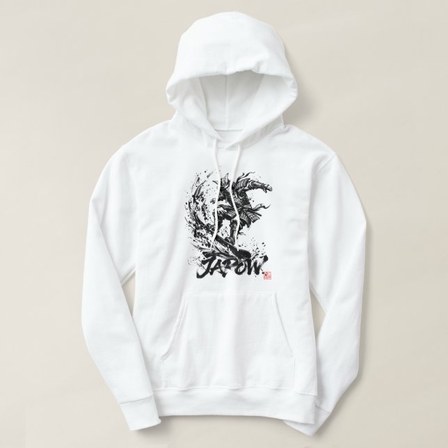 Veste À Capuche Snowboard Brush Art - Snowboarder Samurai (Design devant)