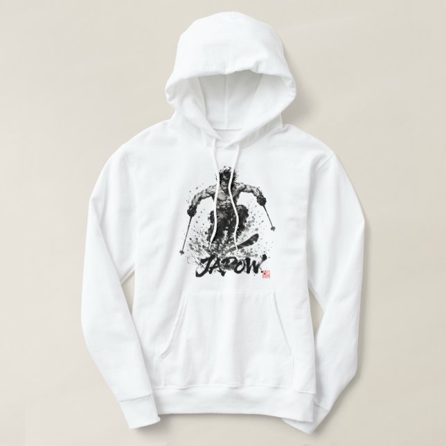 Veste À Capuche Snowboard Brush Art - Standing Samurai Musashi Ski (Design devant)