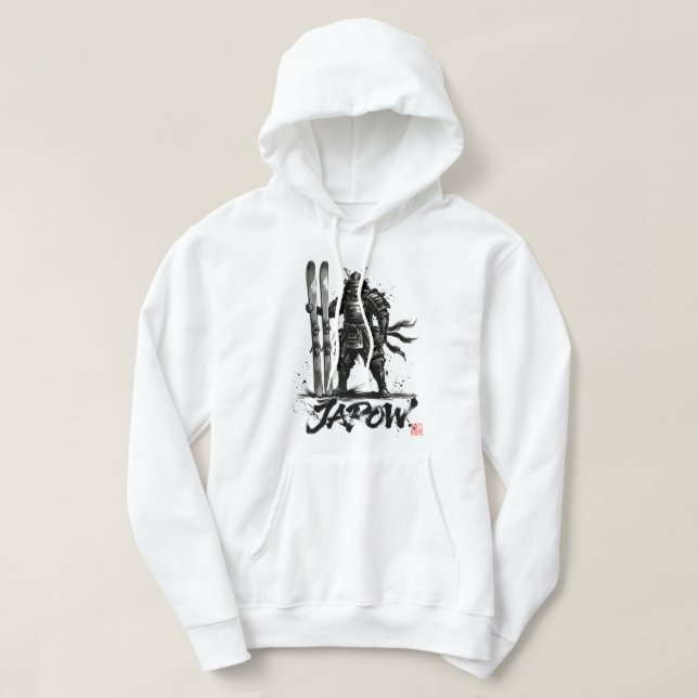 Veste À Capuche Snowboard Brush Art - Standing Samurai Ski (Design devant)