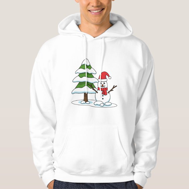 Veste À Capuche Snowman avec Snowman Pine Tree (Devant)