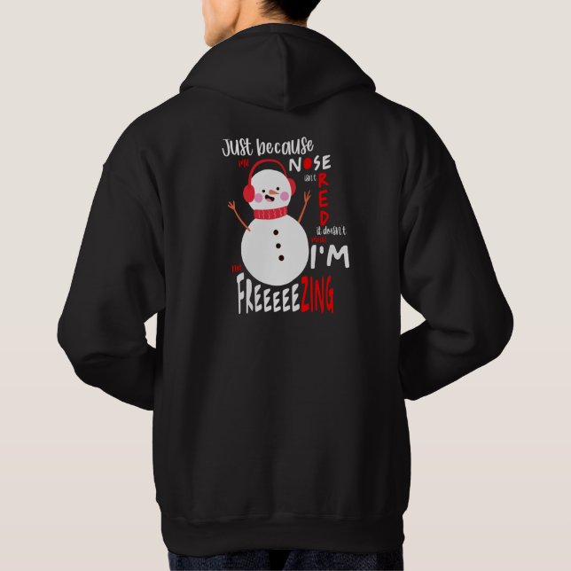 Veste À Capuche Snowman glacé Funny Noël Noir (Dos)