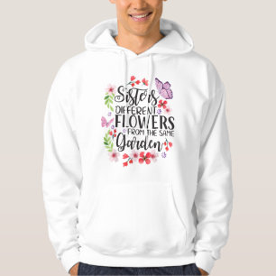 Veste À Capuche Soeurs Fleurs Différentes De Même Jardin Drôle S