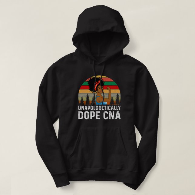 Veste À Capuche Soins infirmiers sans apologétique Dope Noir CNA S (Design devant)