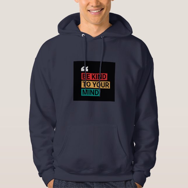 Veste À Capuche " Sois gentil avec toi " - Navy Blue (Devant)