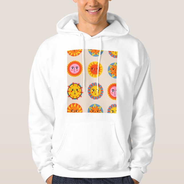 Veste À Capuche soleils Abstraits : motif sans couture ethnique. (Devant)