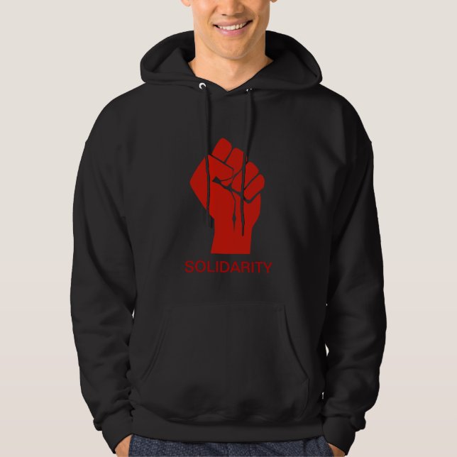 Veste À Capuche Solidarité avec les syndicats du Wisconsin (Devant)