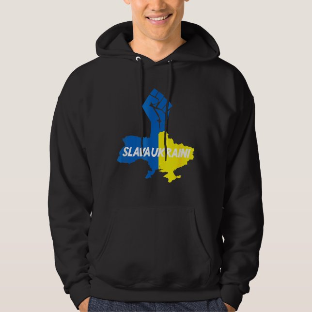 Veste À Capuche Solidarité Slava Ukraini (Devant)