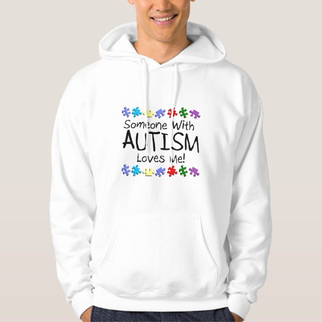Veste À Capuche Somone avec l'autisme m'aime (le puzzle) (Devant)
