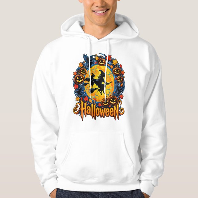 Veste À Capuche sorcière de Halloween lune (Devant)