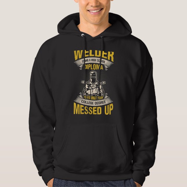 Veste À Capuche Souder En Utilisant Un Diplôme D'Études Secondaire (Devant)