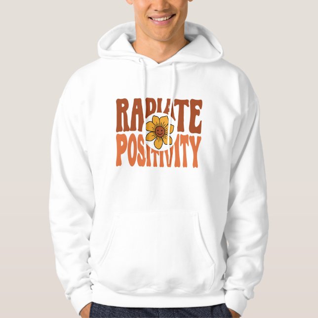 Veste À Capuche Sourire Fleur Rétro Rayonner de Positivité (Devant)
