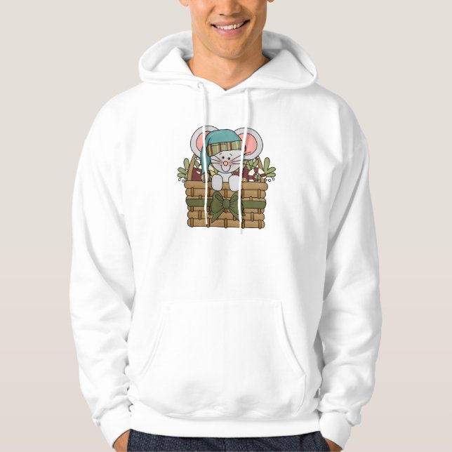 Veste À Capuche Souris de Noël dans le panier (Devant)
